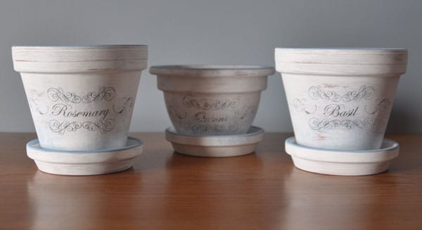 french inspired herb containers / pots