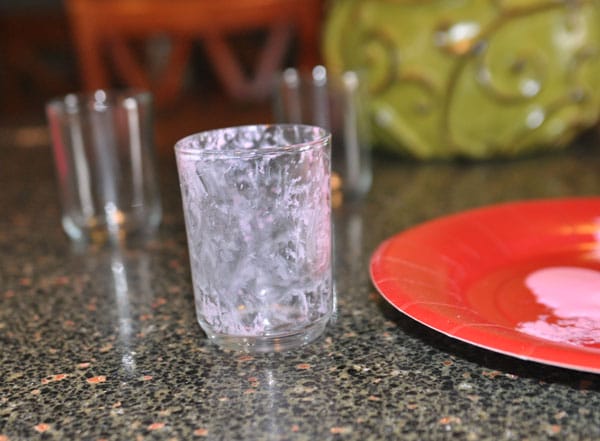 votives with pink paint