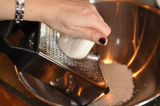 Photo: Grating the soap bar