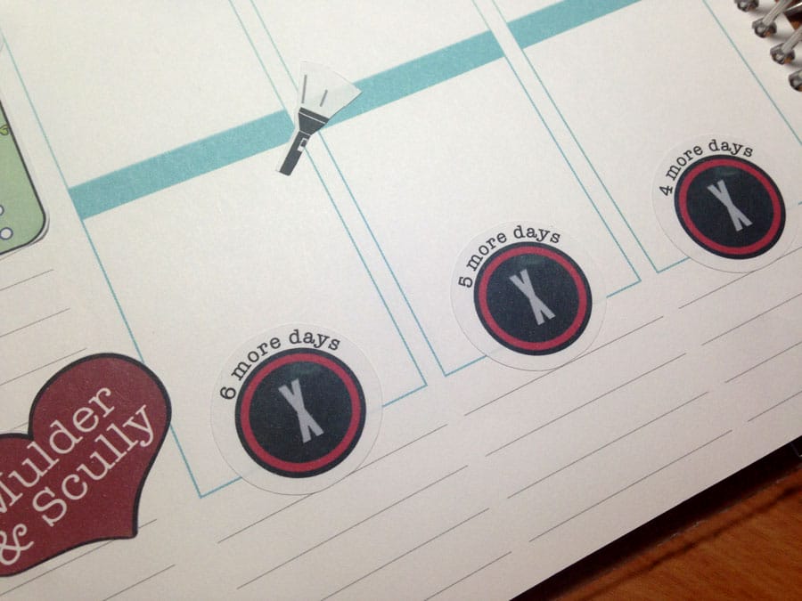 x-files planner stickers