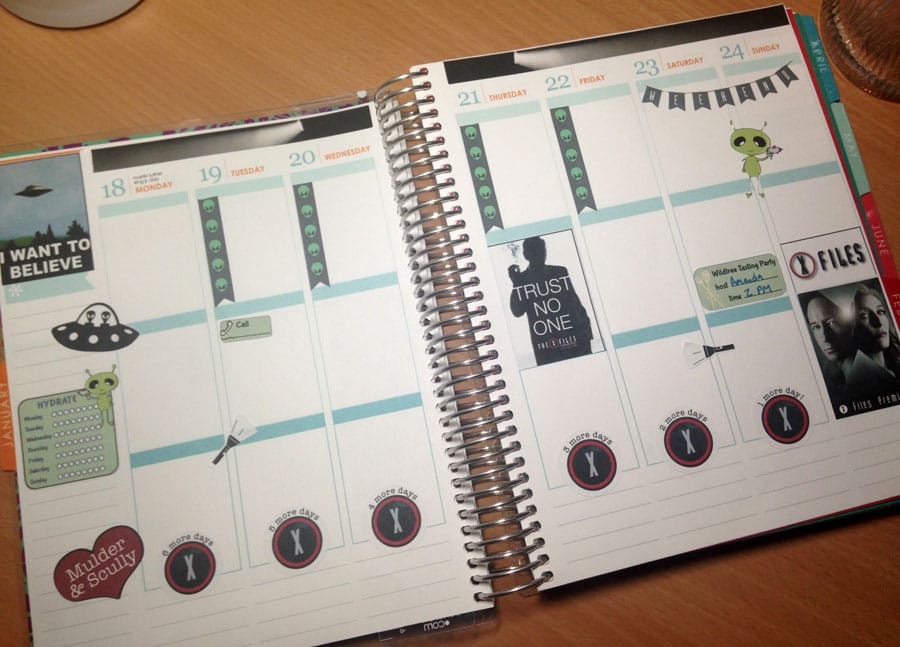 x-files planner stickers