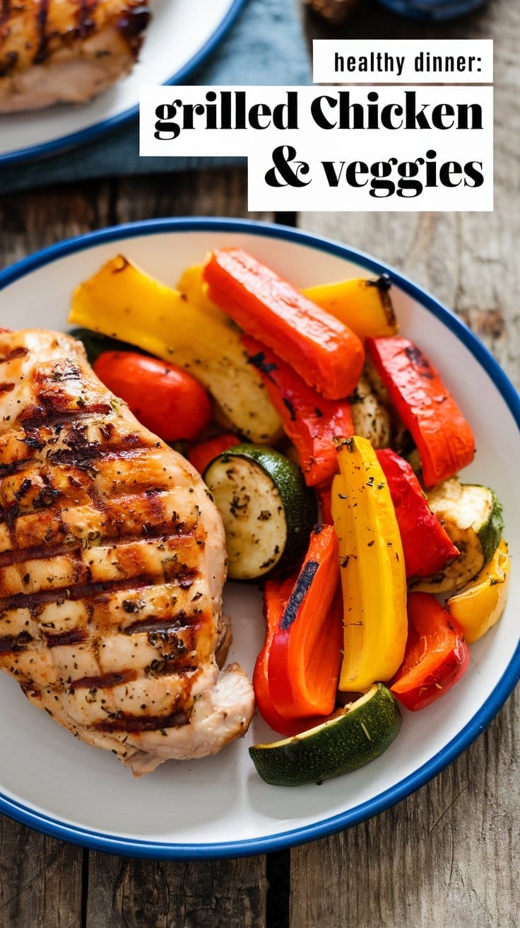 grilled chicken and veggies