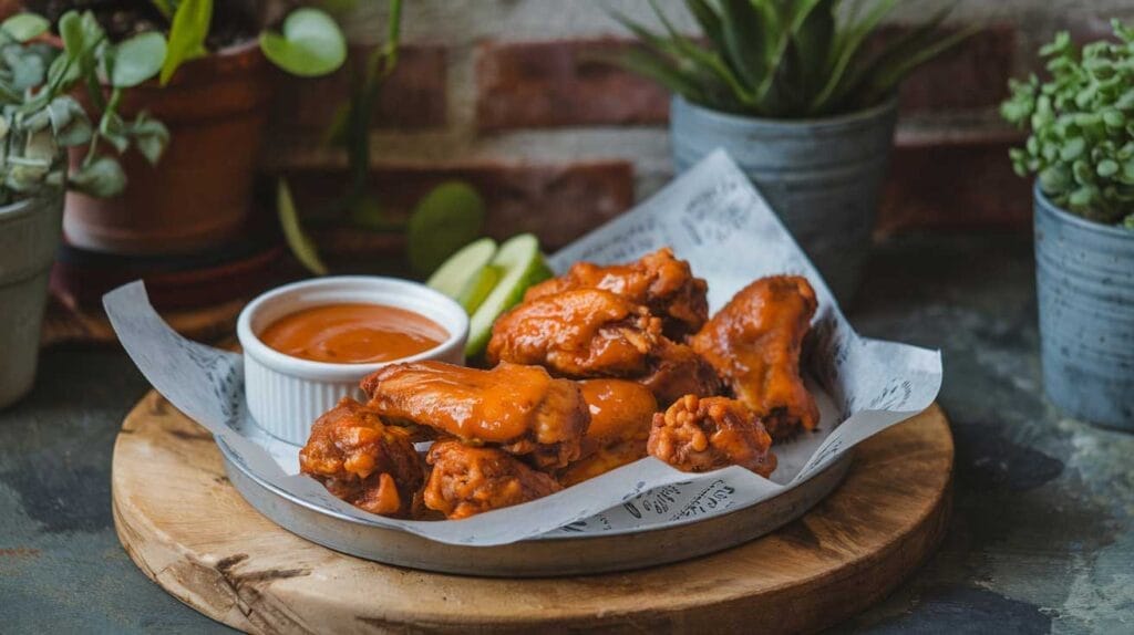 Buffalo wings on table