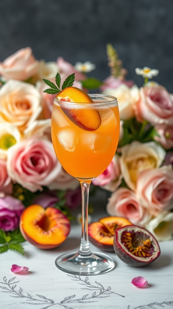 peachy passion fruit mocktail