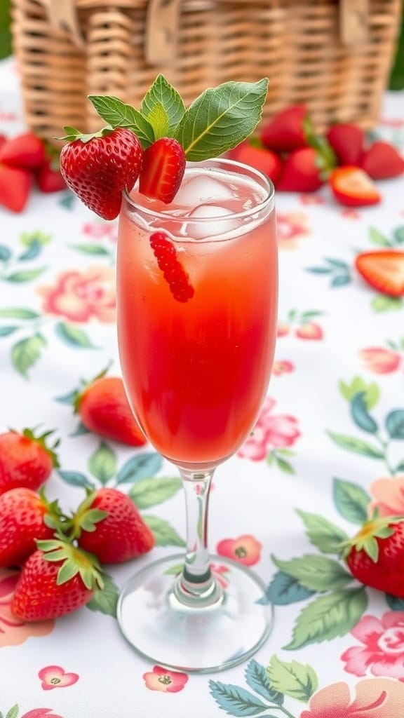 Stawberry basil bliss mocktail
