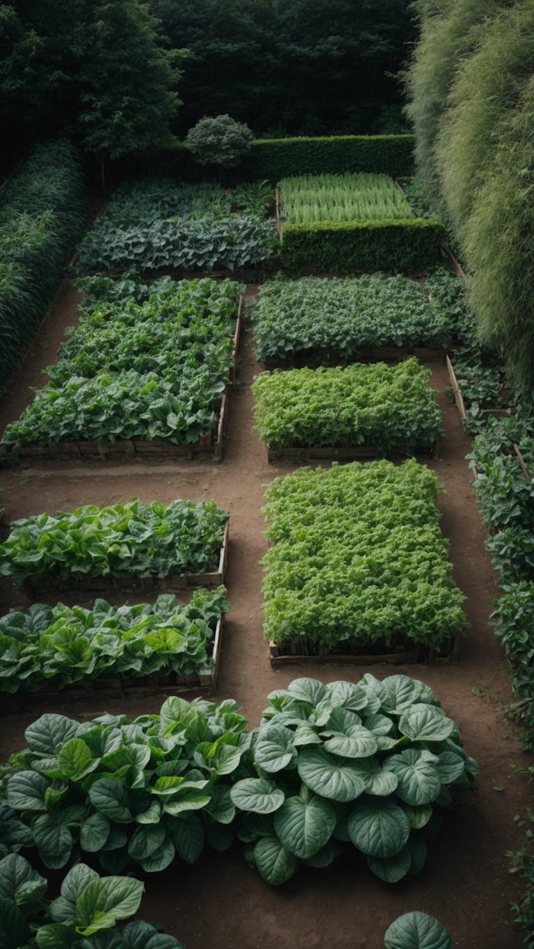 garden full of leafy green vegtables