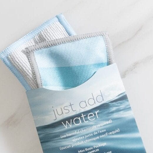 Free_Norwex_Samples-819x1024 a blue and white cloth in a package
