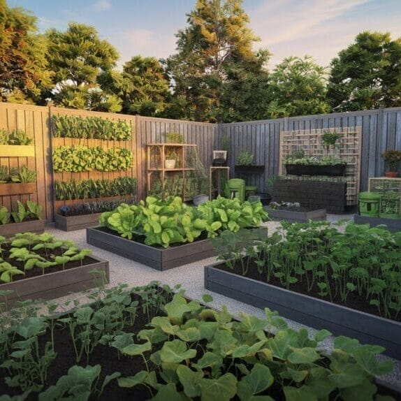 a-photorealistic-photo-of-a-10x12-foot-b_iQg9tAbZQIK13prwTIzEsA_juOGyGDYRze2wh2WnKuo7g vegetable garden space with vertical growing systems, raised beds, and container gardens