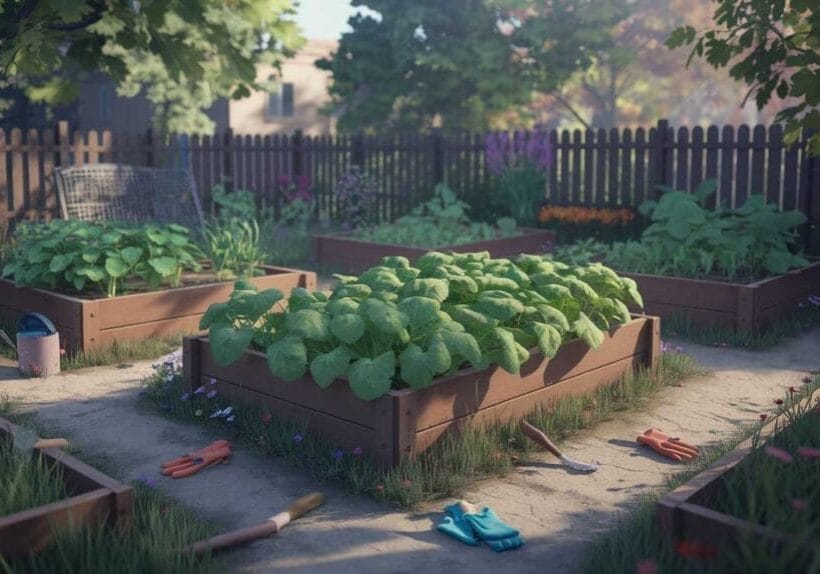 A beautiful raised bed vegetable garden